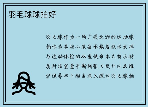 羽毛球球拍好